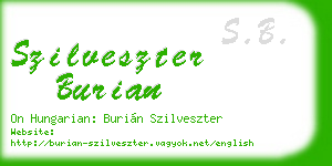 szilveszter burian business card